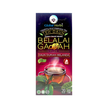 Global Herbs, Teh Daun Belalai Gajah, Plus Daun Durian Belanda 20 sachets x 2 g